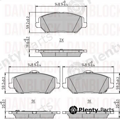 Danblock DB511435 — Brake Pad Set, disc brake