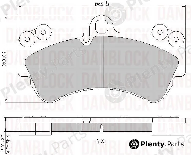 Danblock DB510725 — Brake Pad Set, disc brake