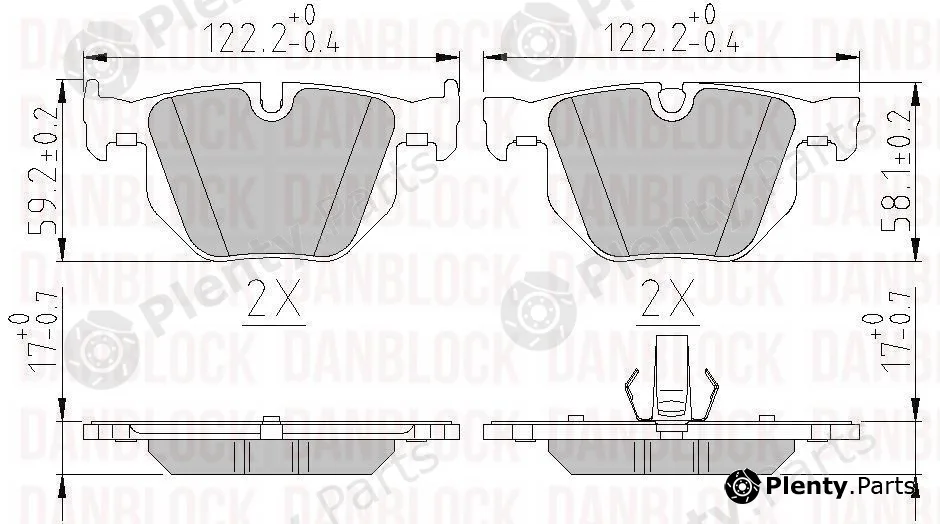 Danblock DB510596 — Brake Pad Set, disc brake