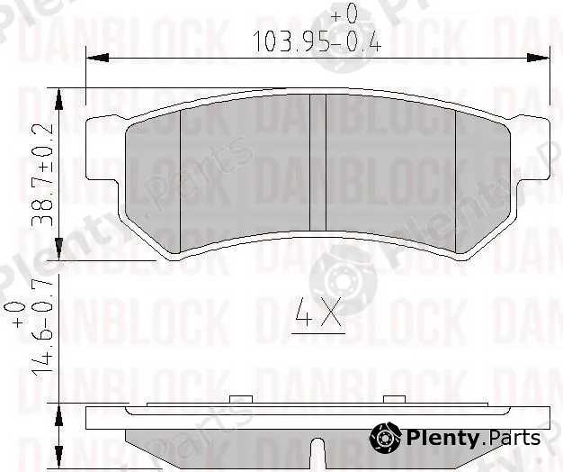 Danblock DB511160 — Brake Pad Set, disc brake