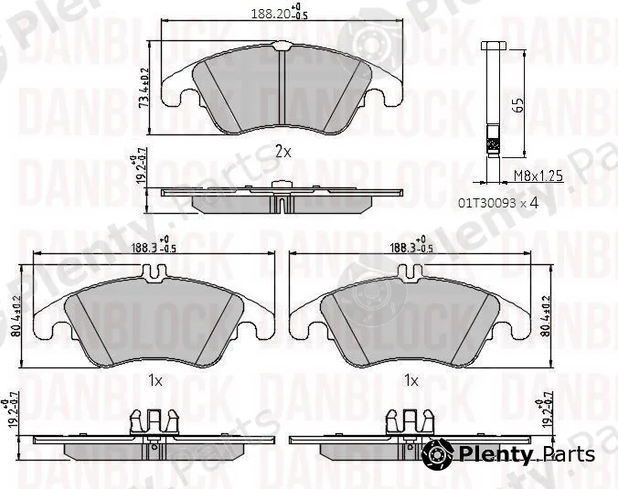 Danblock DB510595 — Brake Pad Set, disc brake