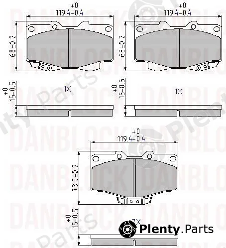 Danblock DB510105 — Brake Pad Set, disc brake
