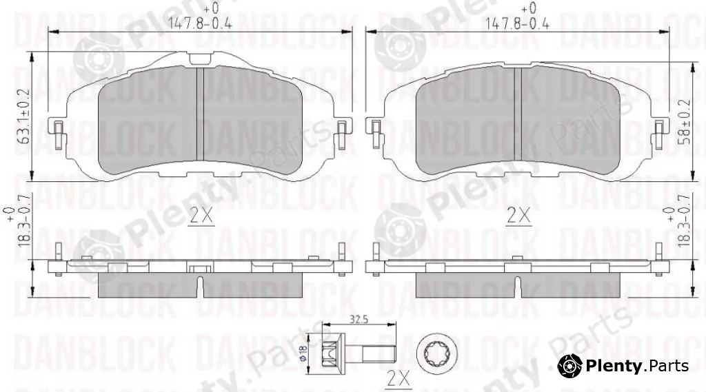 Danblock DB511173 — Brake Pad Set, disc brake