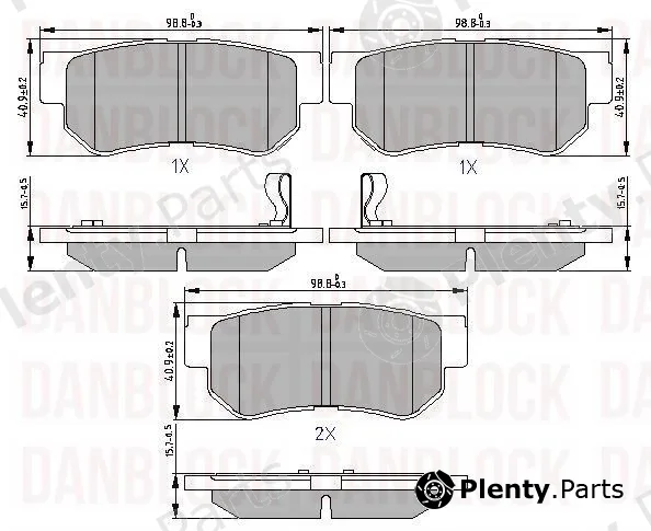 Danblock DB510419 — Brake Pad Set, disc brake