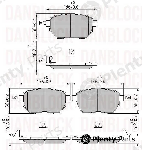 Danblock DB511296 — Brake Pad Set, disc brake