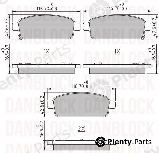 Danblock DB510761 — Brake Pad Set, disc brake