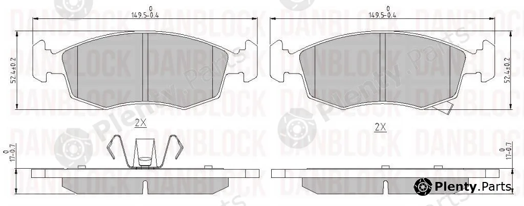 Danblock DB510922 — Brake Pad Set, disc brake