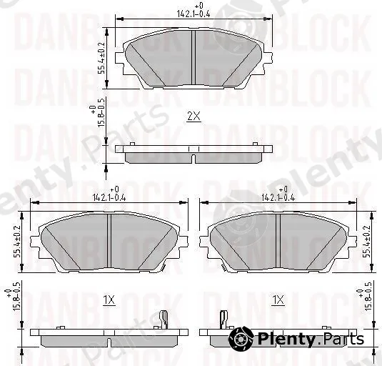 Danblock DB511166 — Brake Pad Set, disc brake