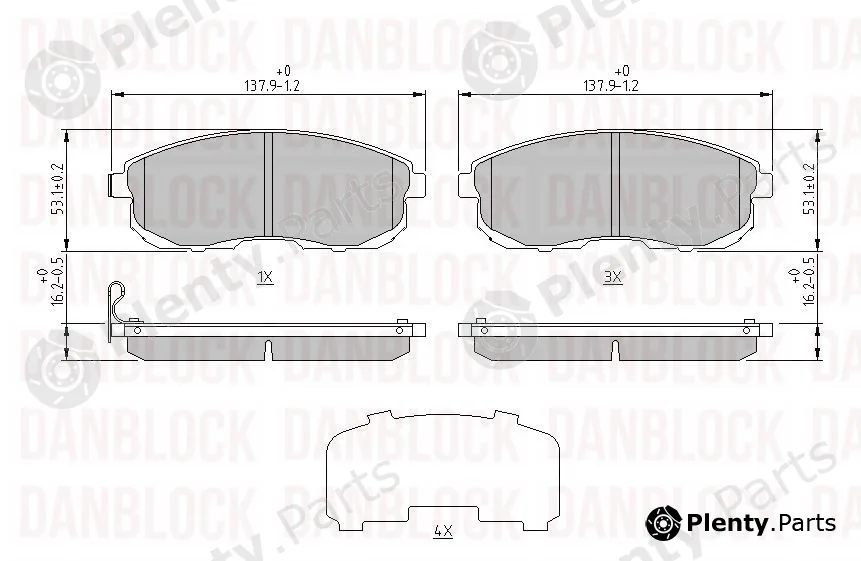 Danblock DB510703 — Brake Pad Set, disc brake