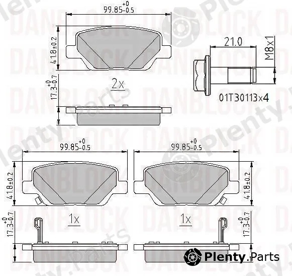 Danblock DB511326 — Brake Pad Set, disc brake