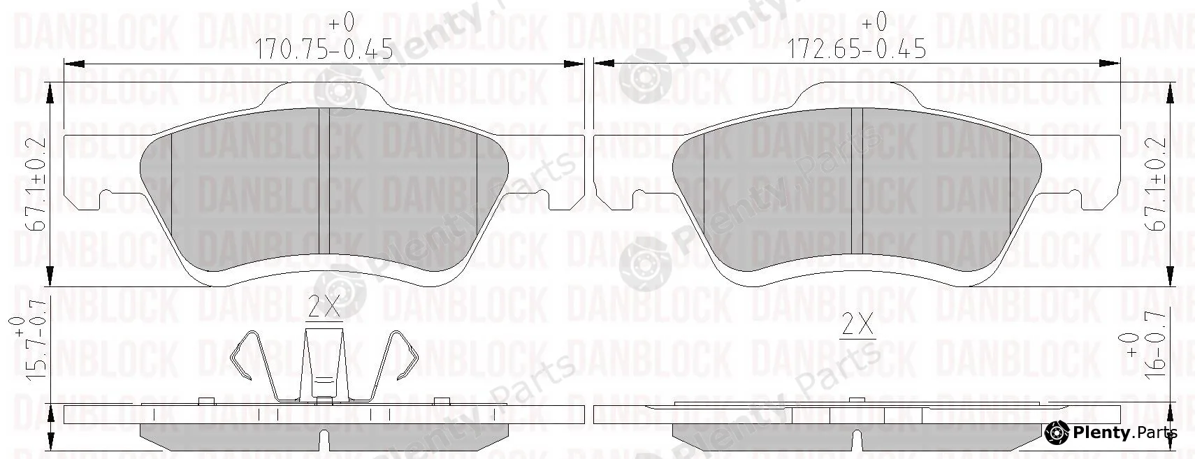 Danblock DB511092 — Brake Pad Set, disc brake