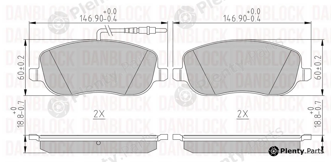 Danblock DB510204 — Brake Pad Set, disc brake