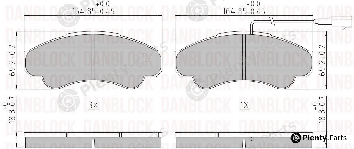 Danblock DB510212 — Brake Pad Set, disc brake