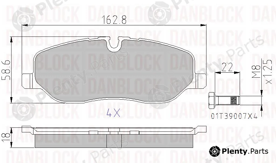 Danblock DB510543 — Brake Pad Set, disc brake