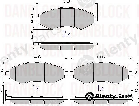 Danblock DB510523 — Brake Pad Set, disc brake