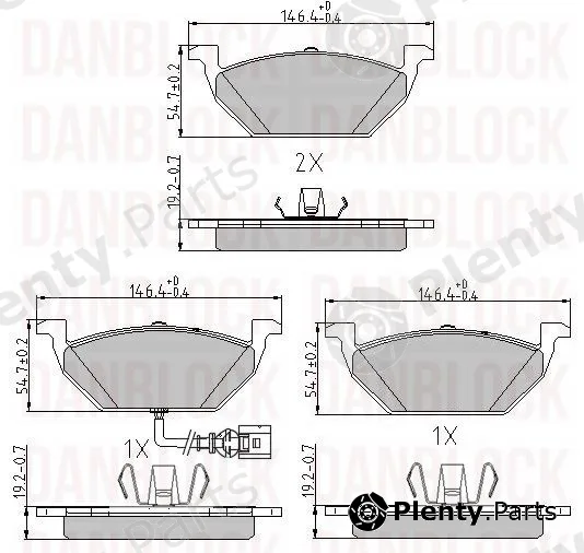 Danblock DB510383 — Brake Pad Set, disc brake
