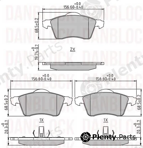 Danblock DB510318 — Brake Pad Set, disc brake