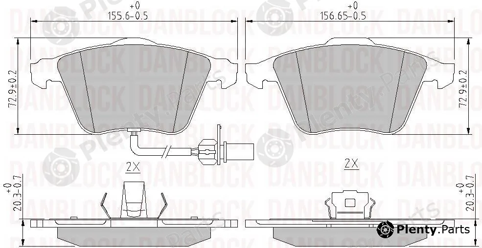 Danblock DB510555 — Brake Pad Set, disc brake