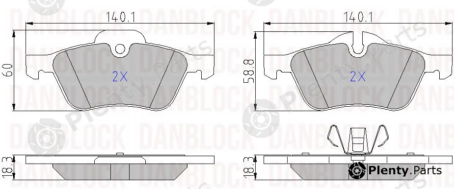 Danblock DB510455 — Brake Pad Set, disc brake