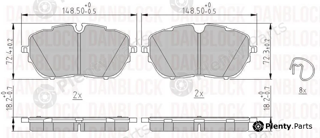 Danblock DB511338 — Brake Pad Set, disc brake