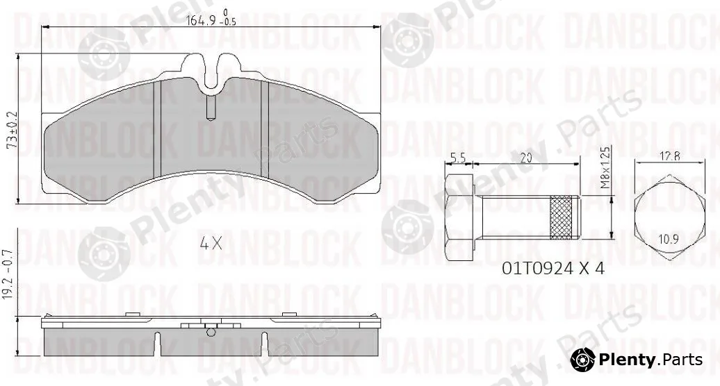 Danblock DB510271 — Brake Pad Set, disc brake