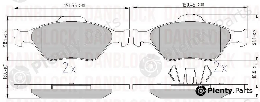 Danblock DB510374 — Brake Pad Set, disc brake