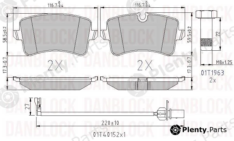Danblock DB510952 — Brake Pad Set, disc brake