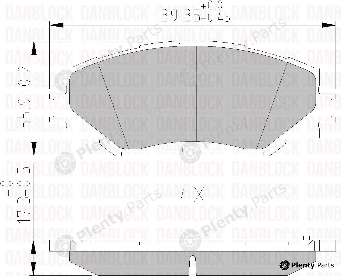 Danblock DB510499 — Brake Pad Set, disc brake