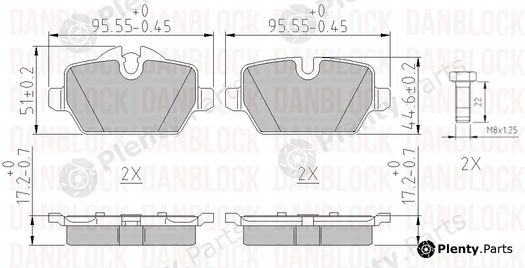 Danblock DB510508 — Brake Pad Set, disc brake