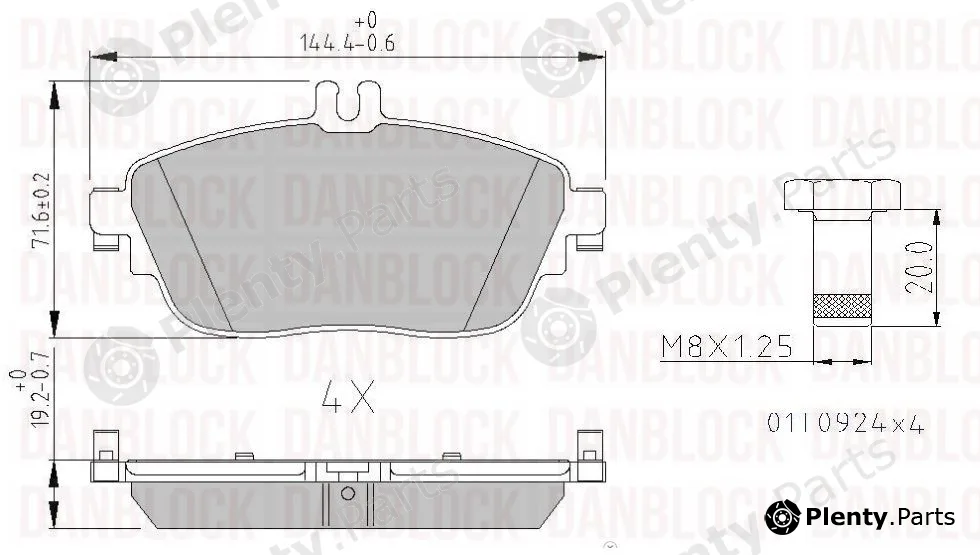 Danblock DB511064 — Brake Pad Set, disc brake