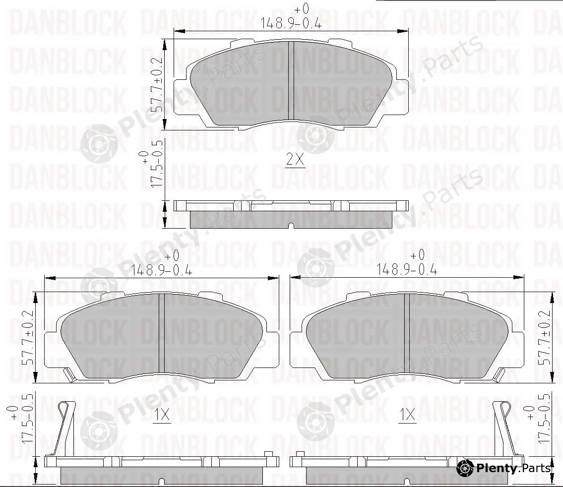 Danblock DB510157 — Brake Pad Set, disc brake