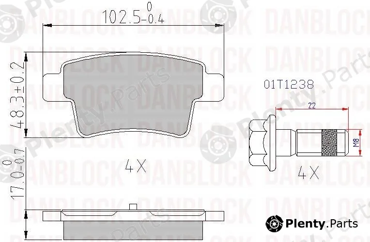 Danblock DB510651 — Brake Pad Set, disc brake