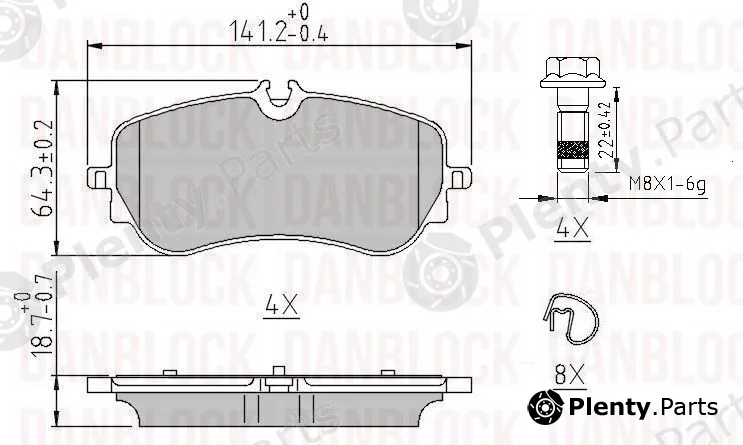 Danblock DB511425 — Brake Pad Set, disc brake