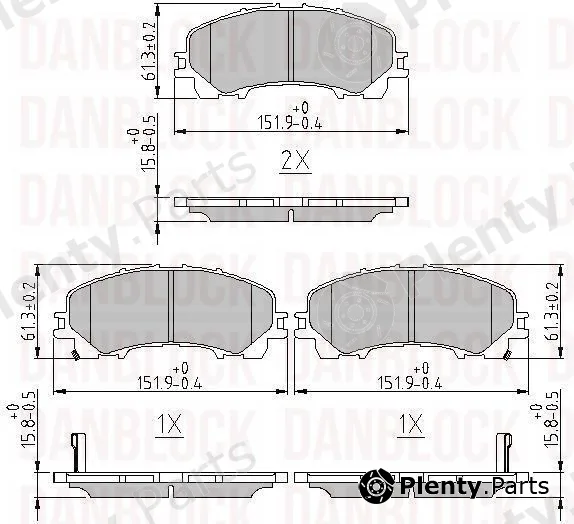 Danblock DB511261 — Brake Pad Set, disc brake