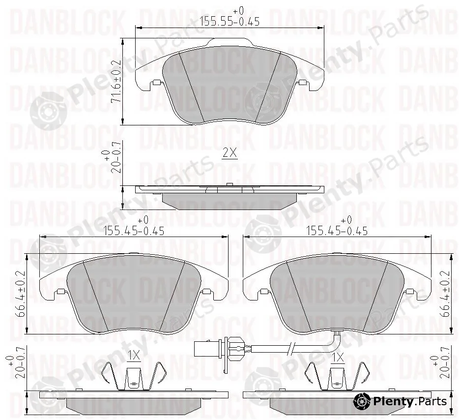 Danblock DB510605 — Brake Pad Set, disc brake