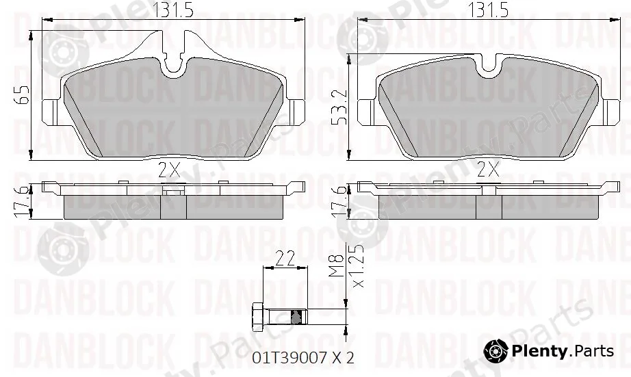 Danblock DB510505 — Brake Pad Set, disc brake