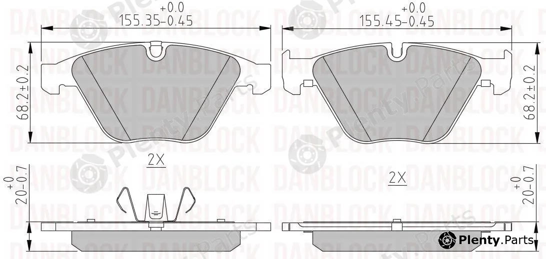 Danblock DB510587 — Brake Pad Set, disc brake
