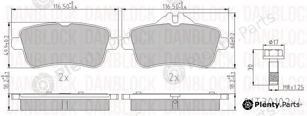 Danblock DB510971 — Brake Pad Set, disc brake