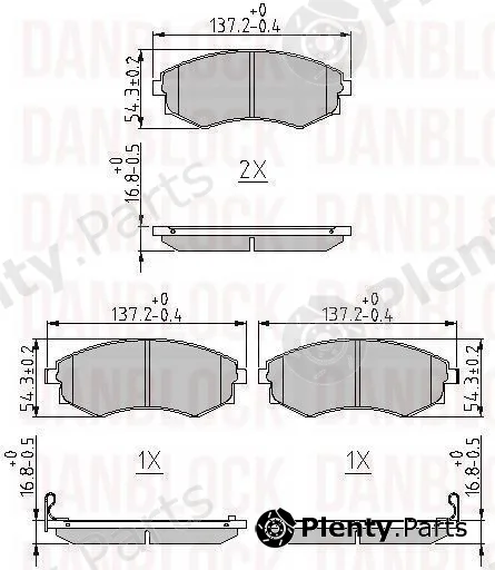 Danblock DB510072 — Brake Pad Set, disc brake