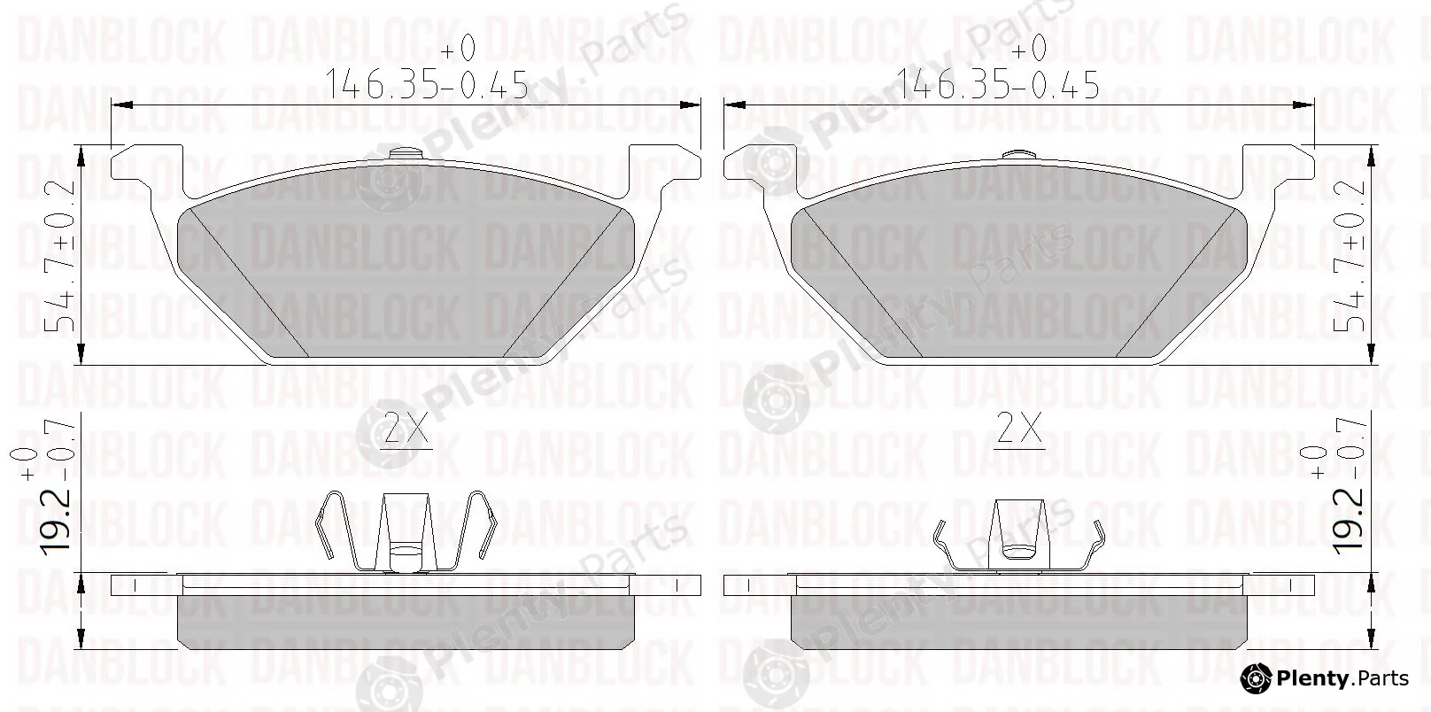 Danblock DB510382 — Brake Pad Set, disc brake