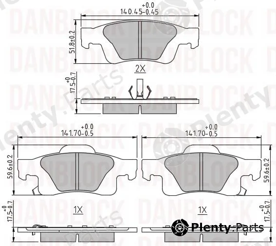Danblock DB510880 — Brake Pad Set, disc brake