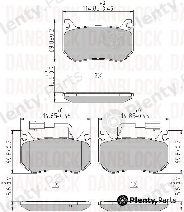Danblock DB511418 — Brake Pad Set, disc brake