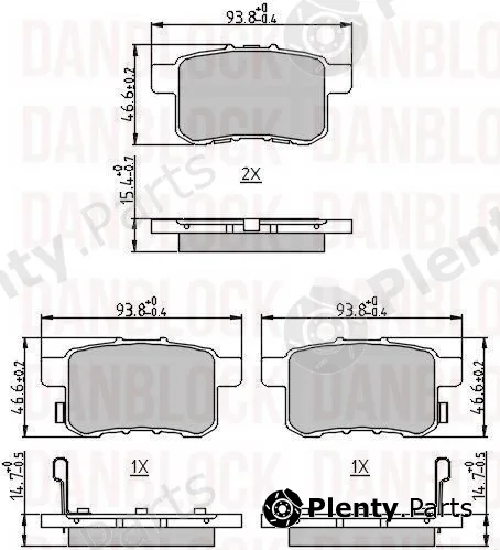 Danblock DB510728 — Brake Pad Set, disc brake
