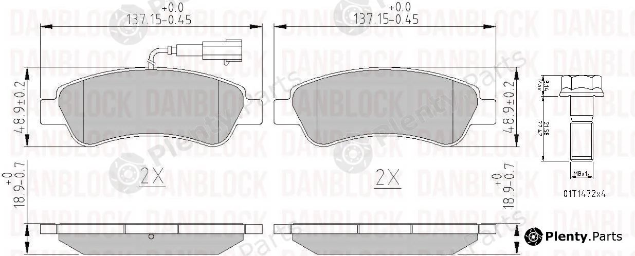 Danblock DB511235 — Brake Pad Set, disc brake
