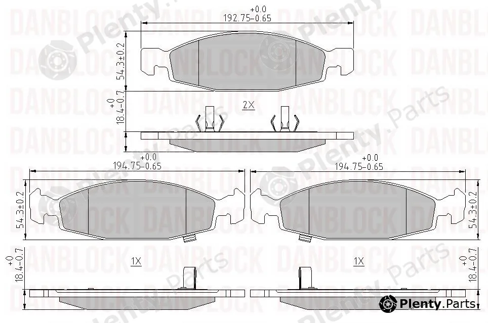 Danblock DB510482 — Brake Pad Set, disc brake