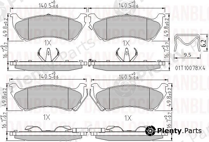 Danblock DB511034 — Brake Pad Set, disc brake