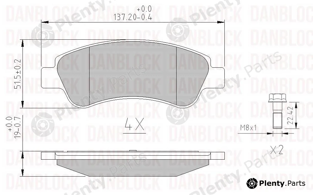 Danblock DB510430 — Brake Pad Set, disc brake