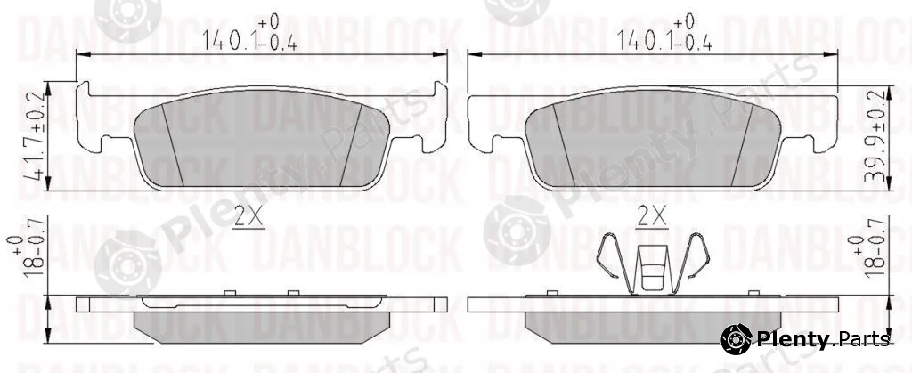 Danblock DB511128 — Brake Pad Set, disc brake