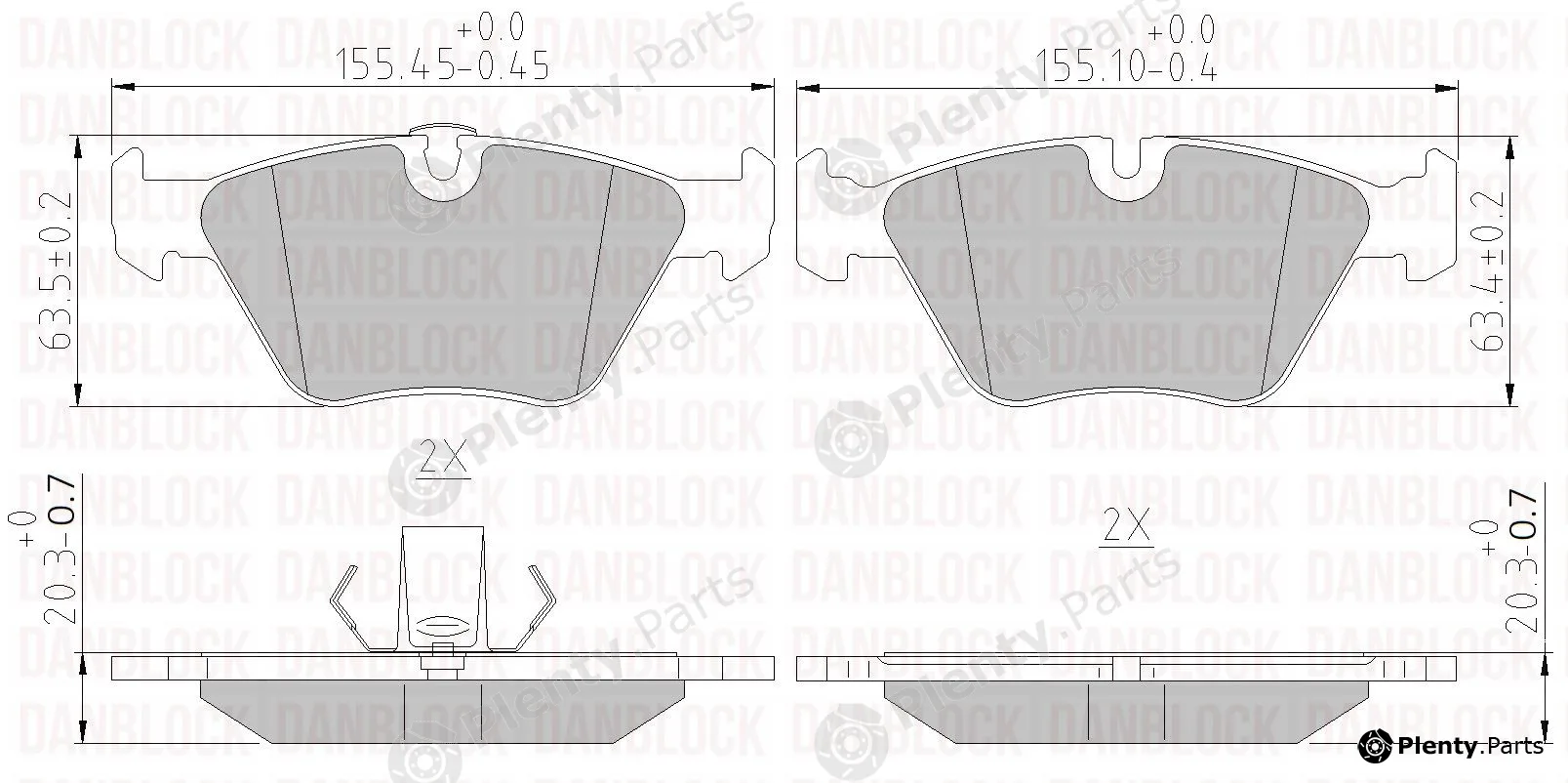 Danblock DB510887 — Brake Pad Set, disc brake