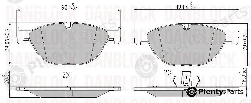 Danblock DB510860 — Brake Pad Set, disc brake